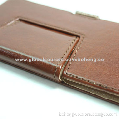 Leather Cases for iPhone 6, PU Lining Inside, Hot Pressed Technology